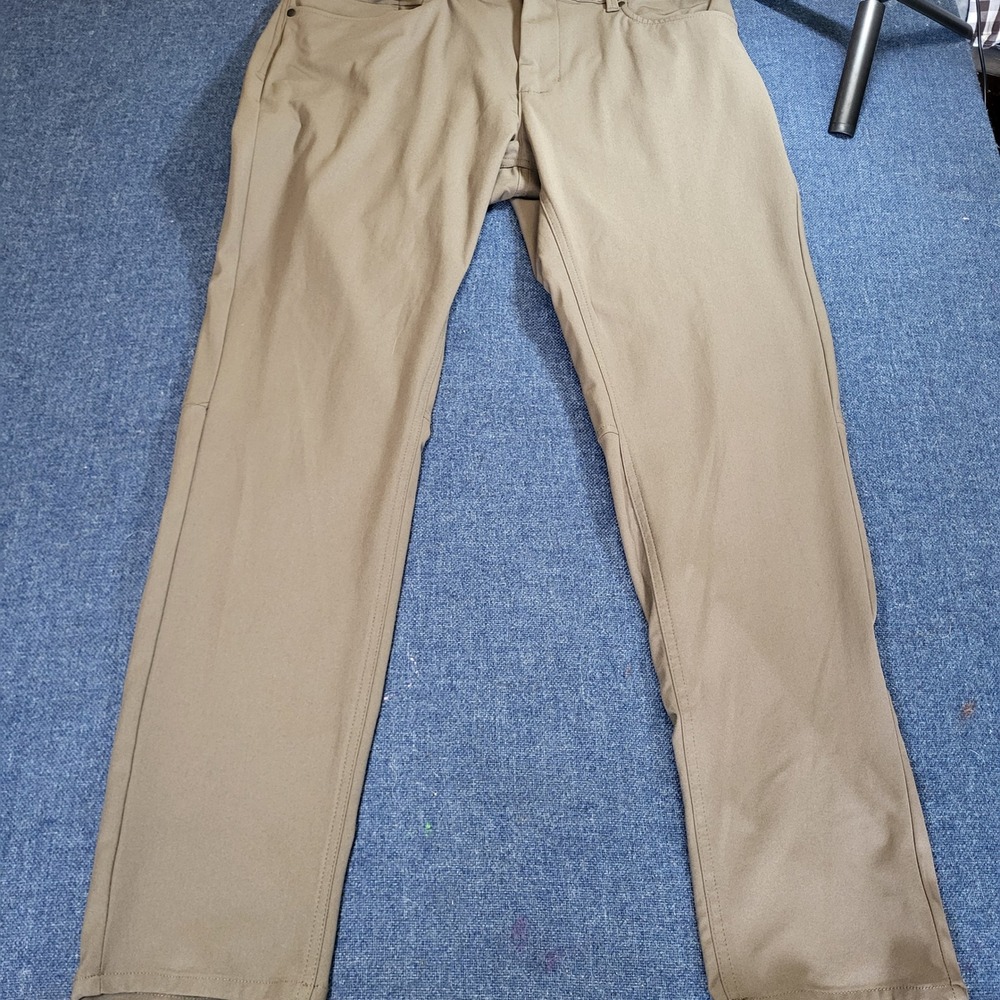 Projek Raw Tech Apparel Men Khaki Tan Straight Leg Performance Pants Chino Sz 36
